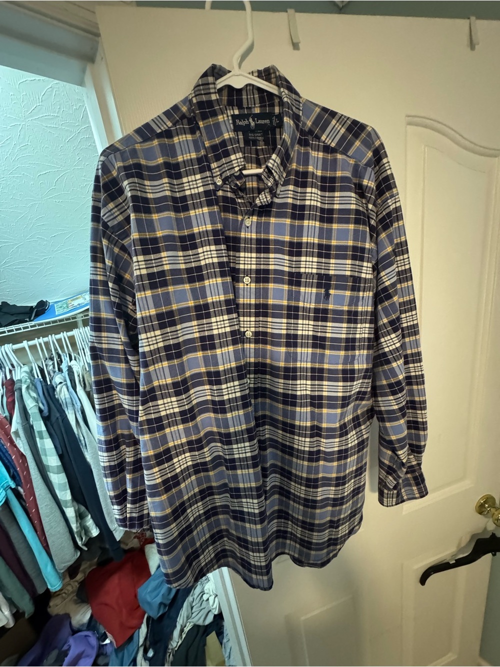 Ralph Lauren Men’s Blue Plaid Button-Down Shirt